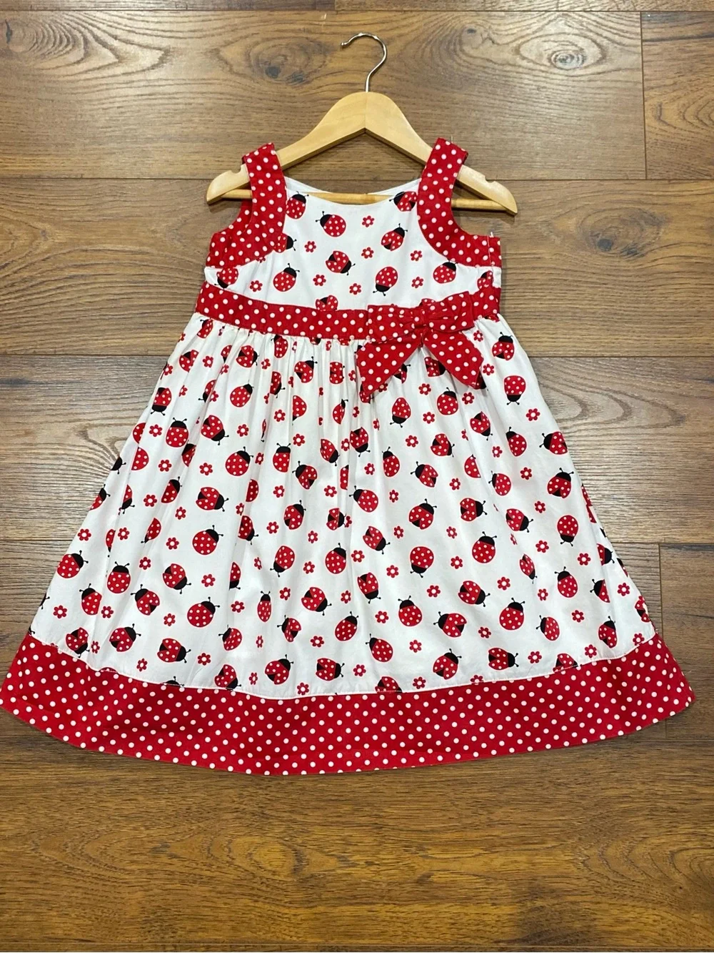 Gymboree Girls Polka Dot Ladybug Red and White Sundress Size 5